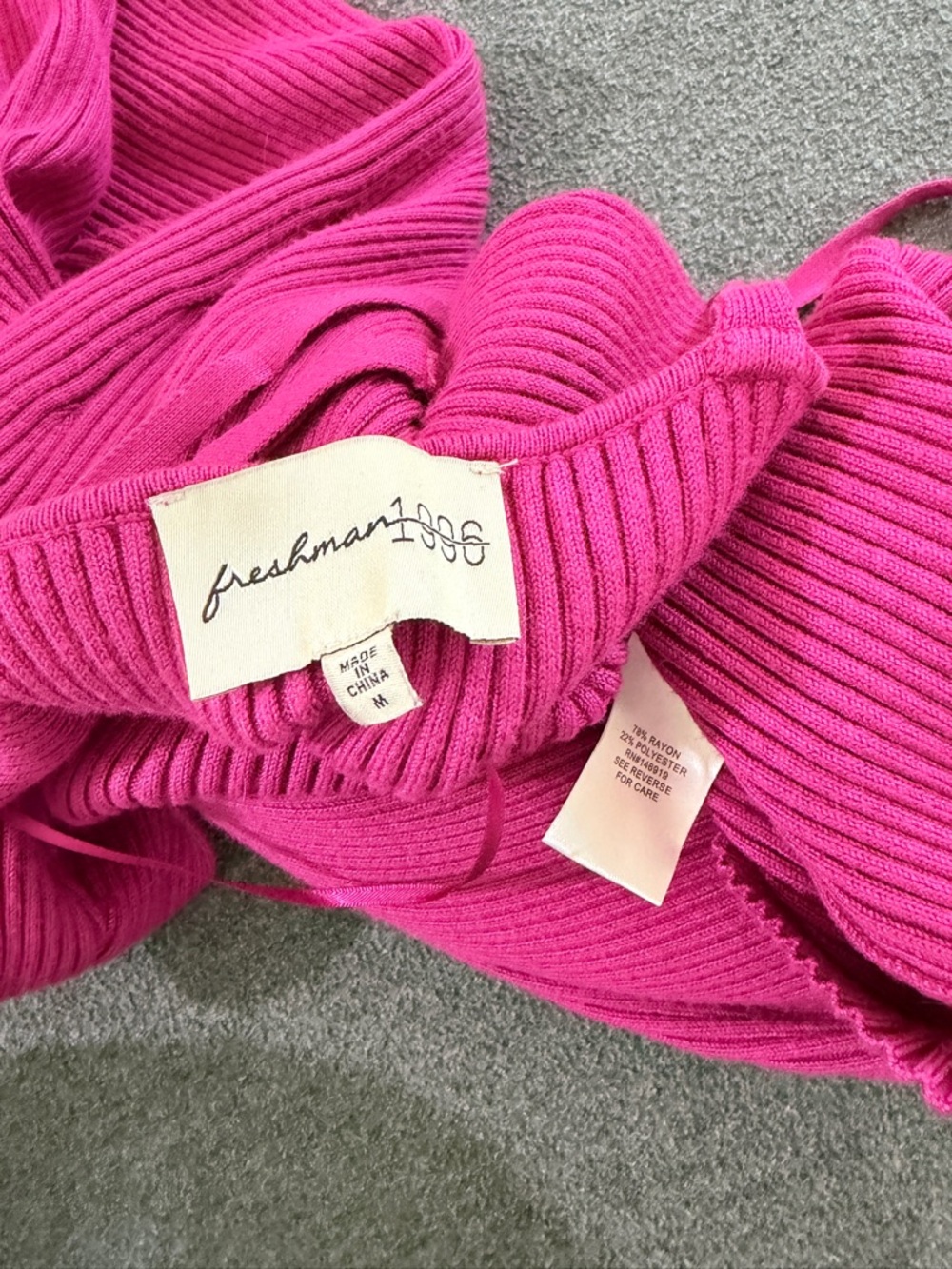 Fuchsia Ribbed V‑Neck Maxi long Dress semi-formal fitted women’s small sexy - Picture 4 of 7